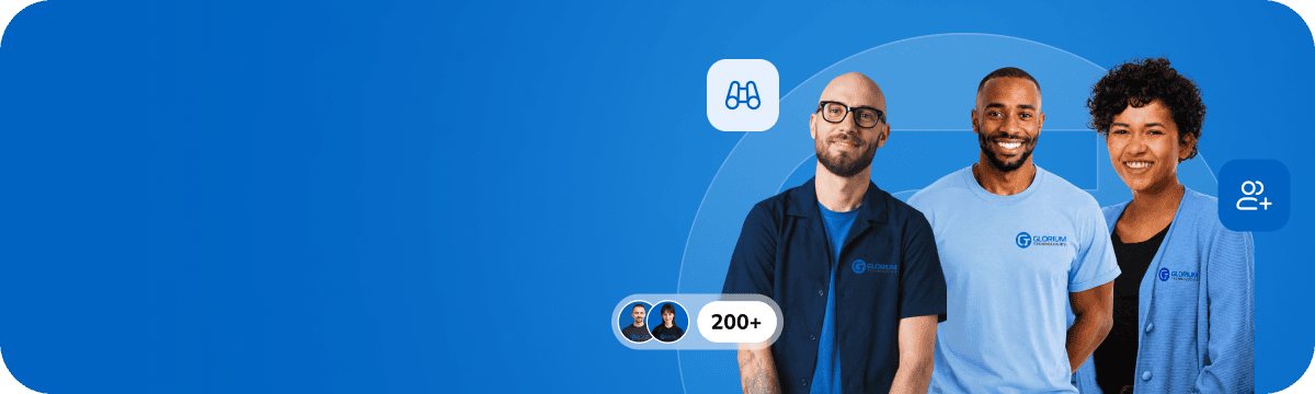 Software development team with a 200+ badge.